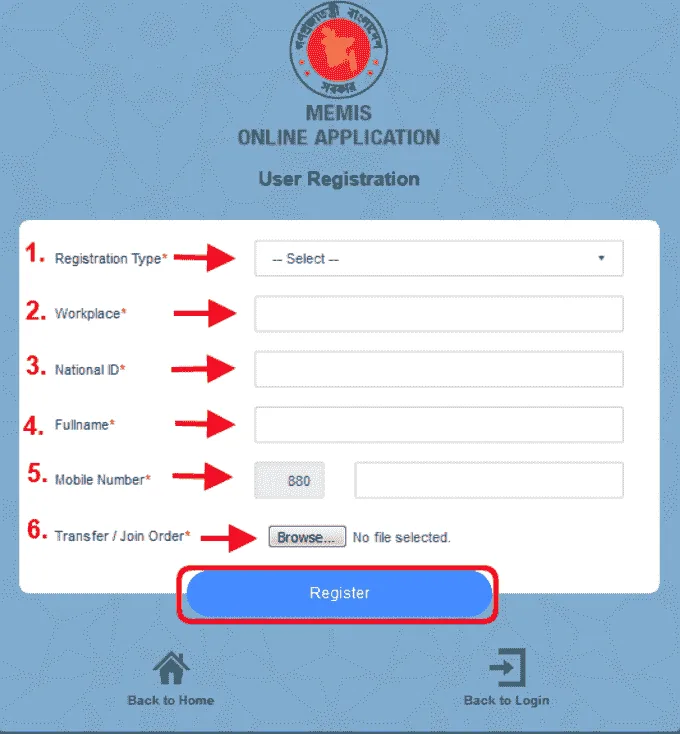 MEMIS Madrasah MPO Application Registration