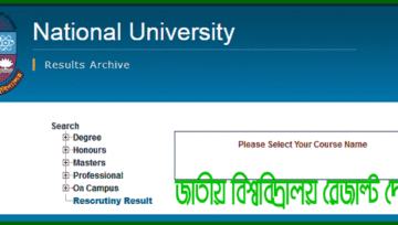 National University (NU) Recent Result (Degree Honours Masters)