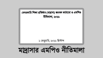 মাদ্রাসা এমপিও নীতিমালা ২০২৬ ও জনবল কাঠামো
